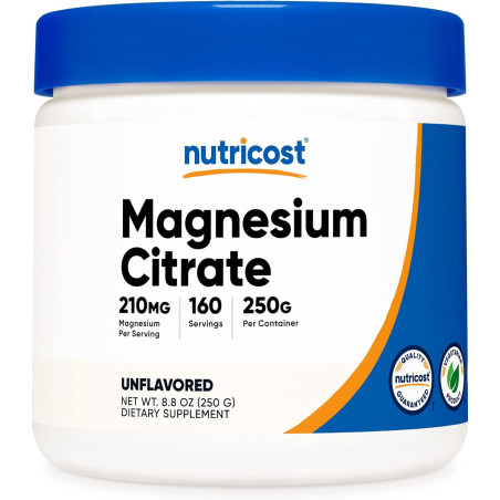 Citrato de Magnesio 250 gramos (magnesium citrate) Nutricost