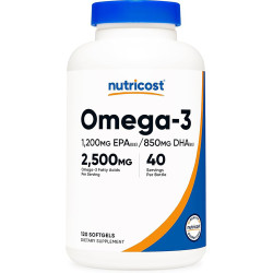 Omega-3 de 2500mg Nutricost x120 softgels