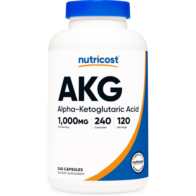 AKG 1000mg x240 caps - Ácido Alfa-Cetoglutárico Nutricost