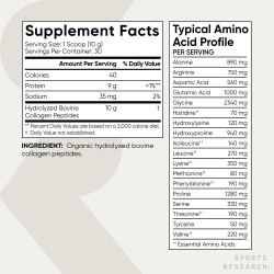 Peptidos de Colageno Organico 30 serv. Sports Research