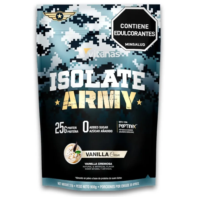 Isolate Army x2lbs (Proteina Aislada Con Peptidos De Colageno Hidrolizado)