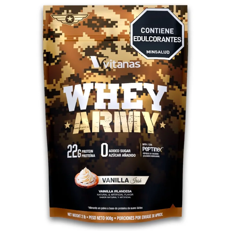 Whey Army 2lbs (Proteina Con Peptidos De Colageno Hidrolizado) Vitanas