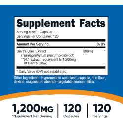 Harpagofito Devil's Claw 1200mg Nutricost