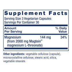 Magtein 2000mg x90 caps. L-Treonato de Magnesio
