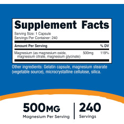 Magnesium Complex (triple) 500mg x240 caps.