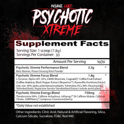Psychotic Xtreme x30 servidas Pre-Entreno (Insane Labz)