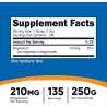 Magnesio BisGlicinato de 210mg de Nutricost x250 gramos (bisglicinato)
