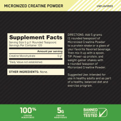 Creatina Micronizada Monohidratada x600grs. ON (120 servidas)