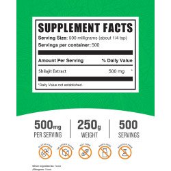 Extracto de Shilajit 250g | 500 Servicios BulkSupplements