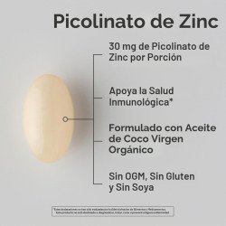 Zinc Picolinato 30mg x180 softgels con aceite de Coco