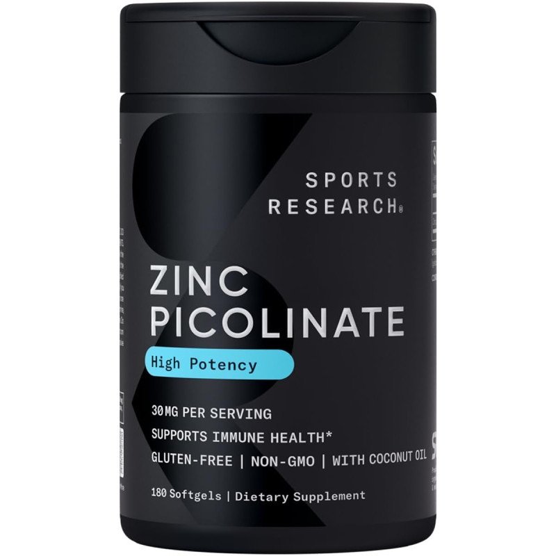 Zinc Picolinato 30mg x180 softgels con aceite de Coco