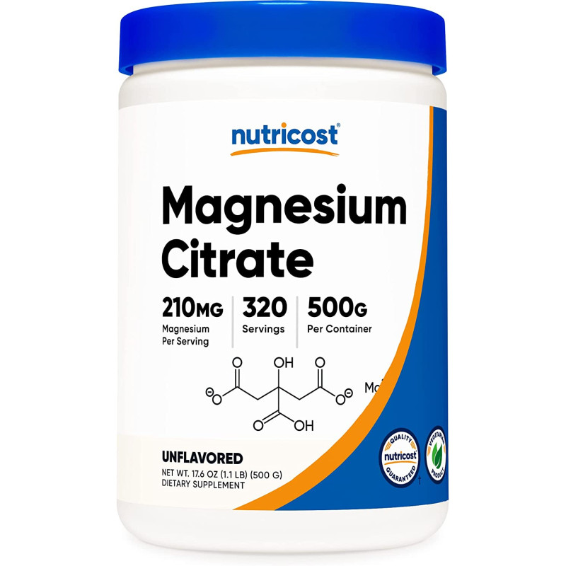 Citrato de Magnesio 500 gramos (magnesium citrate) Nutricost