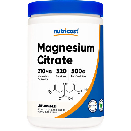 Citrato de Magnesio 500 gramos (magnesium citrate) Nutricost