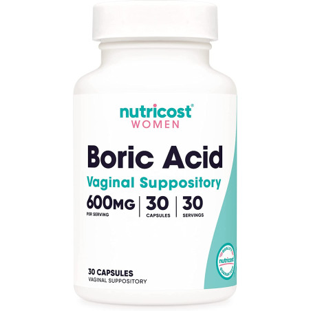 Acido Borico 600mg de 30 caps. Ovulos (supositorio vaginal) Nutricost