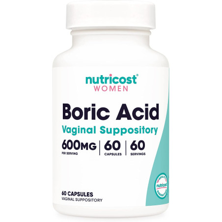 Acido Borico 600mg de 60 caps. Ovulos (supositorio vaginal) Nutricost