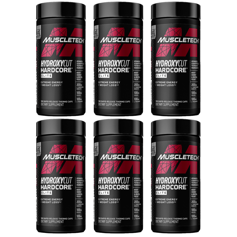 (6 unidades) Hydroxycut Hardcore Elite x100 cápsulas, cápsula roja